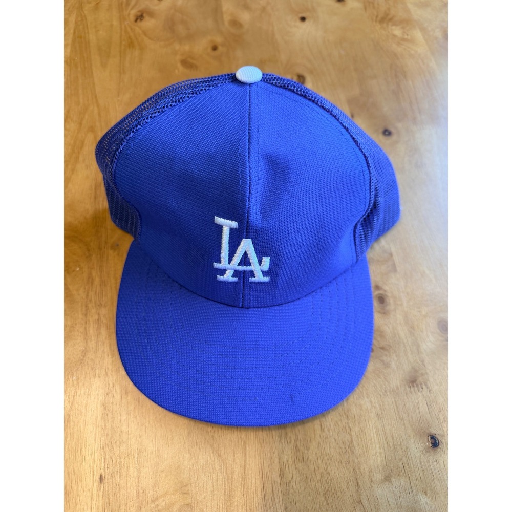 Vintage Annco LA Dodgers Trucker Hat Blue Snapback Mesh MLB Baseball Cap Mens